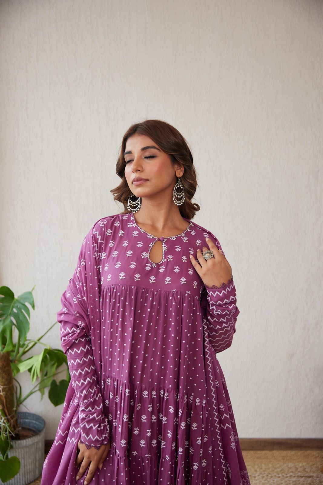 Hand block cotton Anarkali