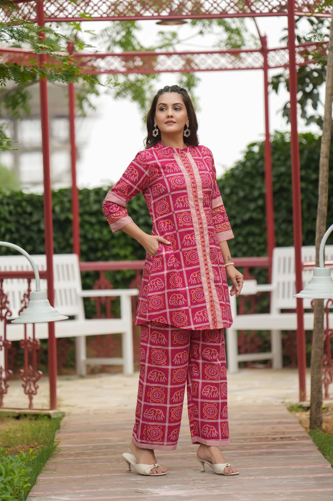 Pink gadchola cotton Co ord set