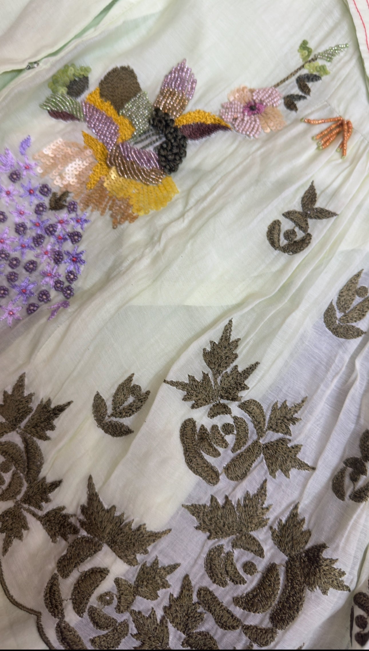 Pista green mul chandari co ord