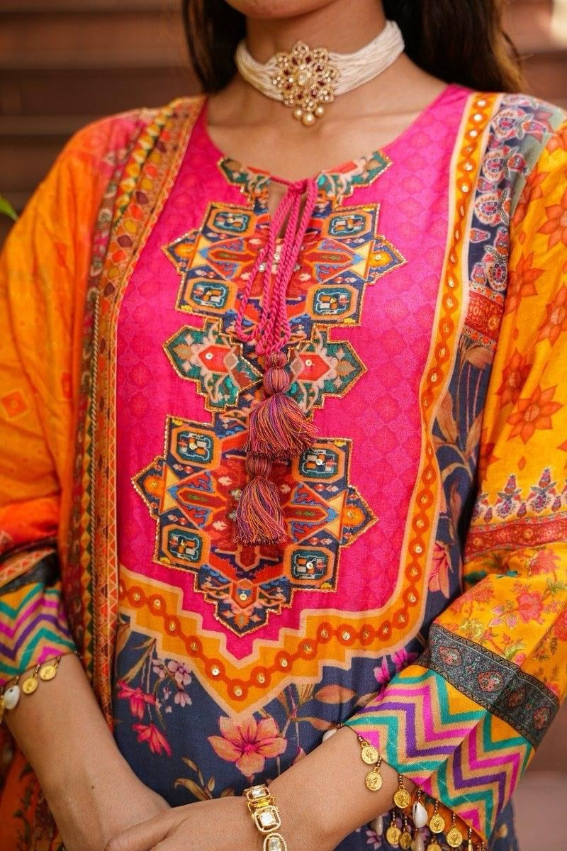 Crepe oranges shades suit