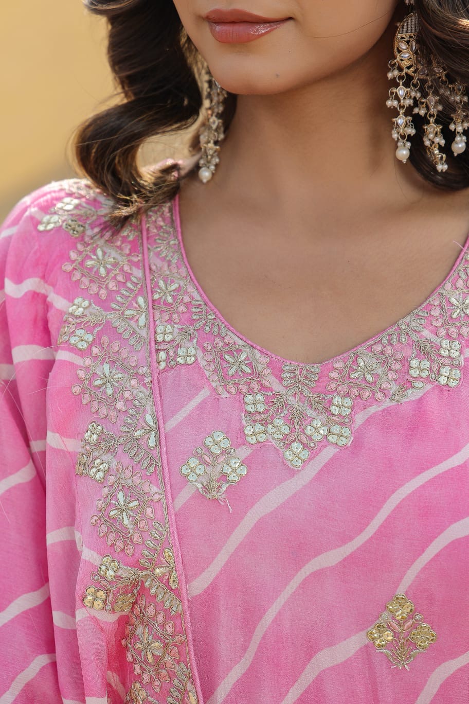 Lehriya pink sharara
