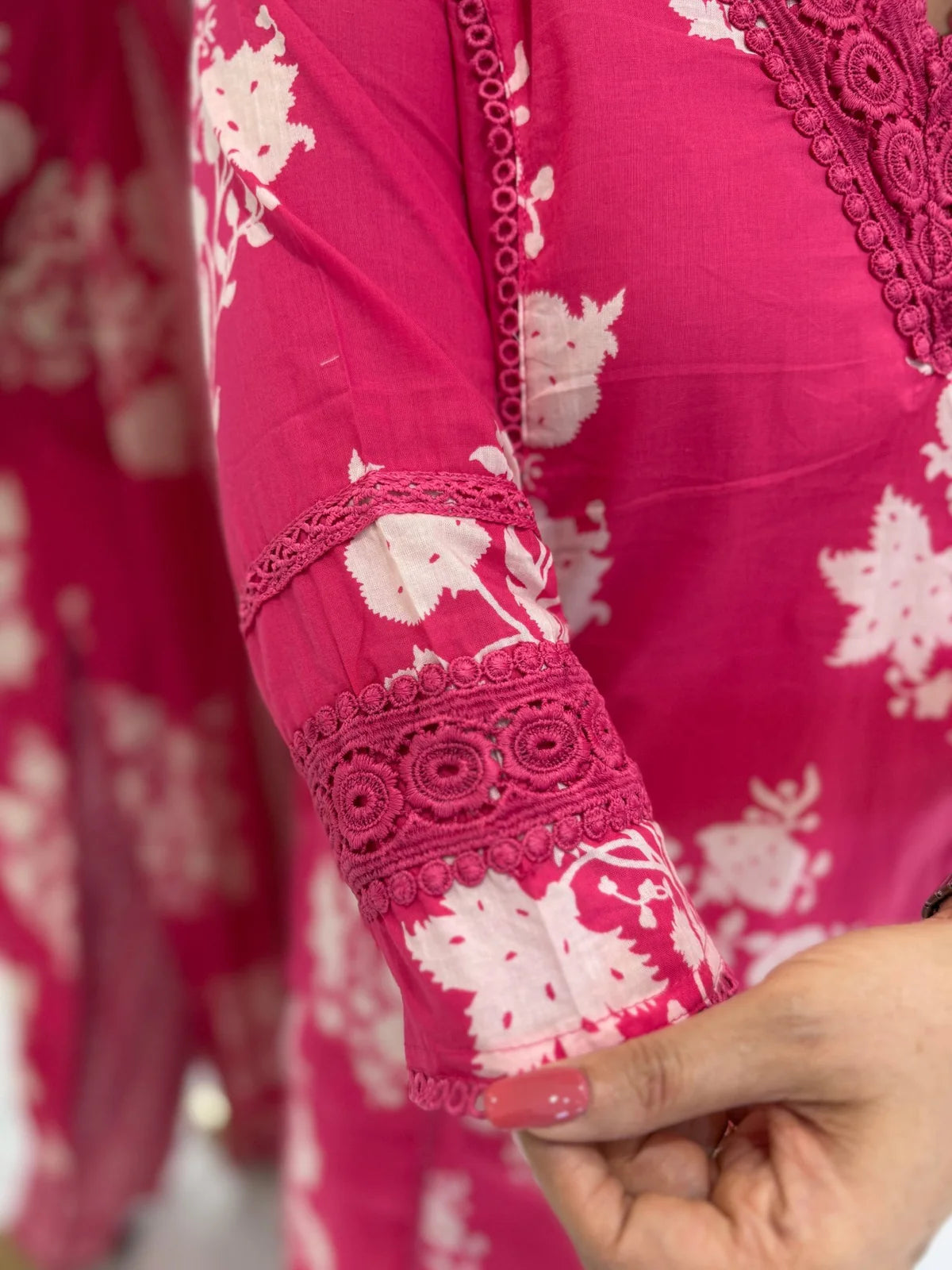 Blush pink cotton suit