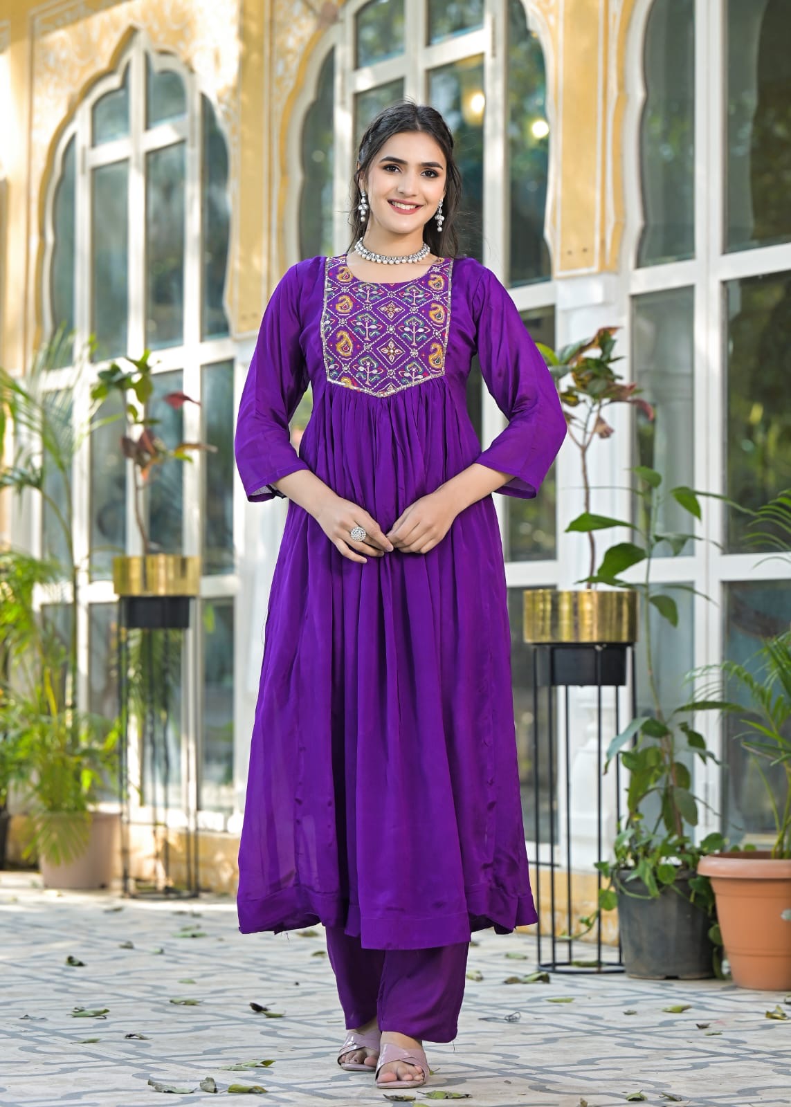 Chinon patola print Anarkali