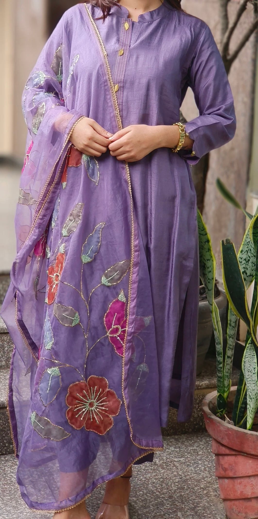 Pure silk suit with beautiful duppatta