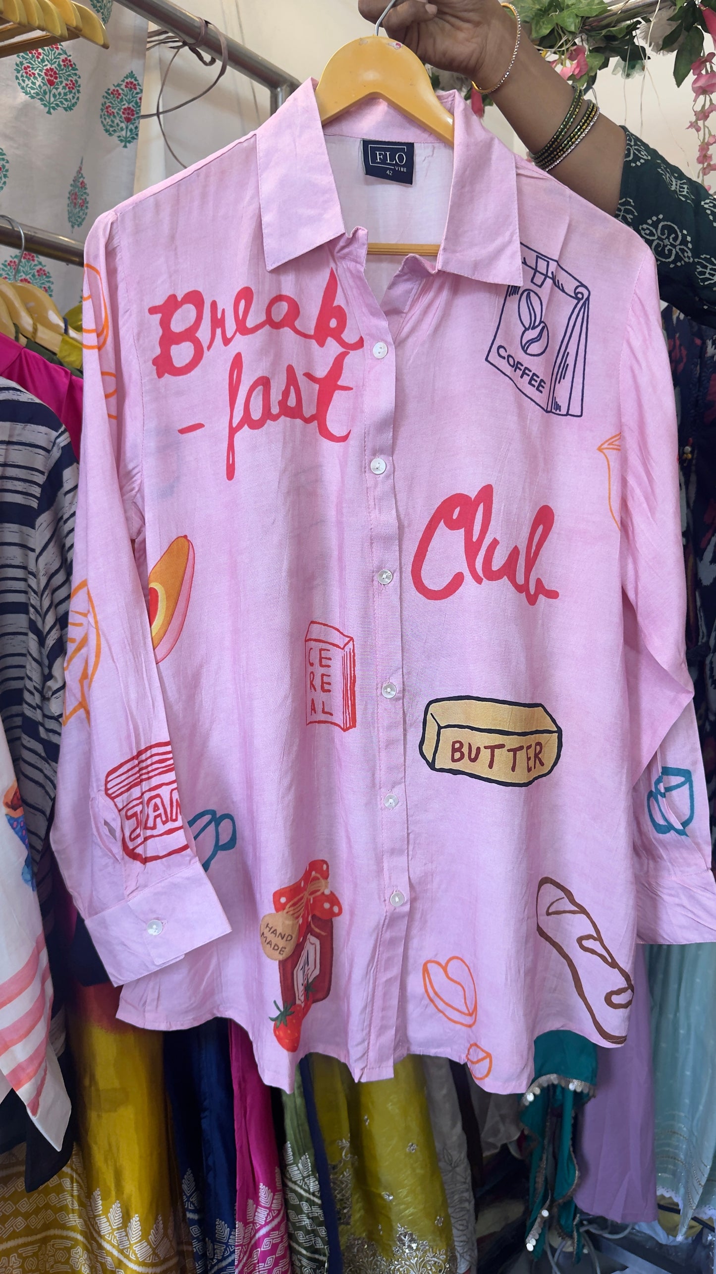 Pink London club muslin shirt