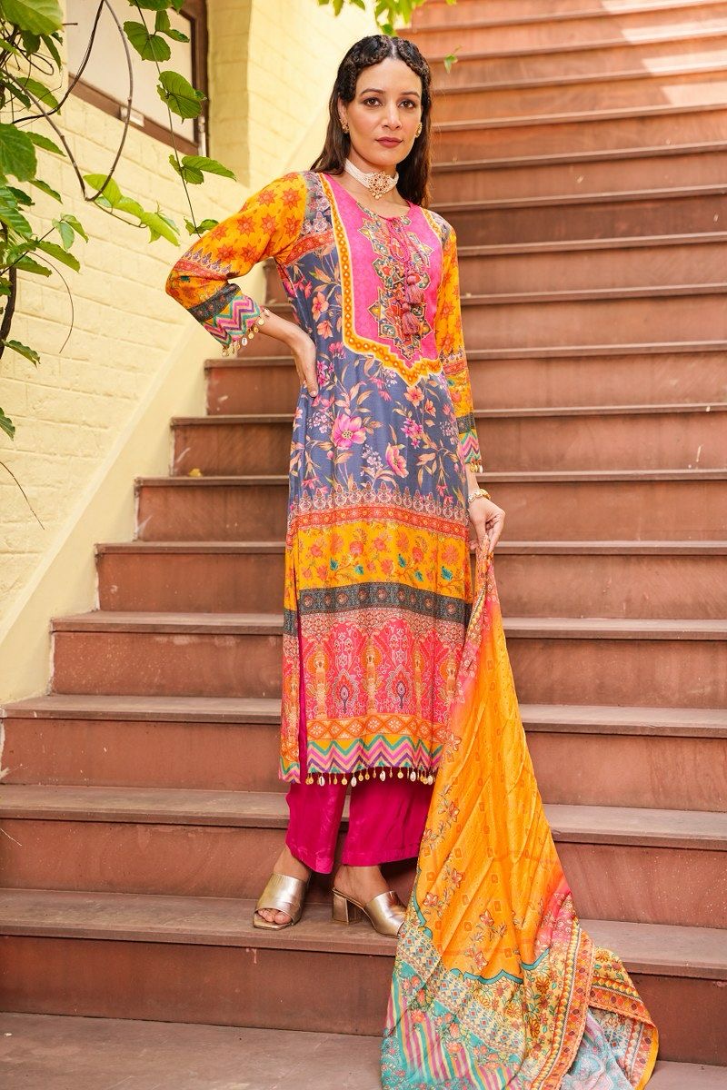 Crepe oranges shades suit