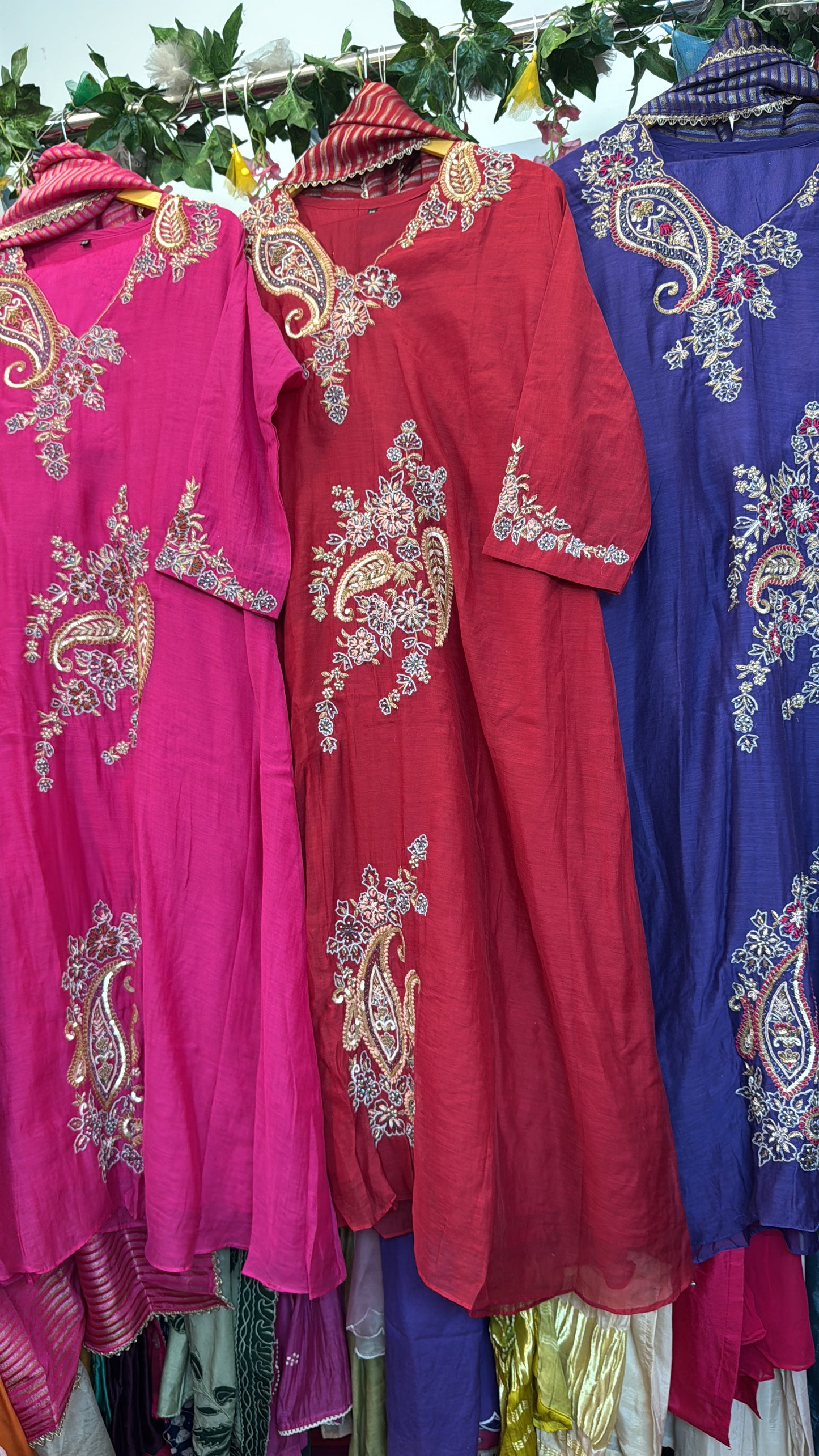 Heer Classy hand work mul chandari Aline suit