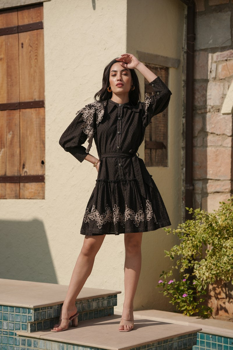Black cotton dress