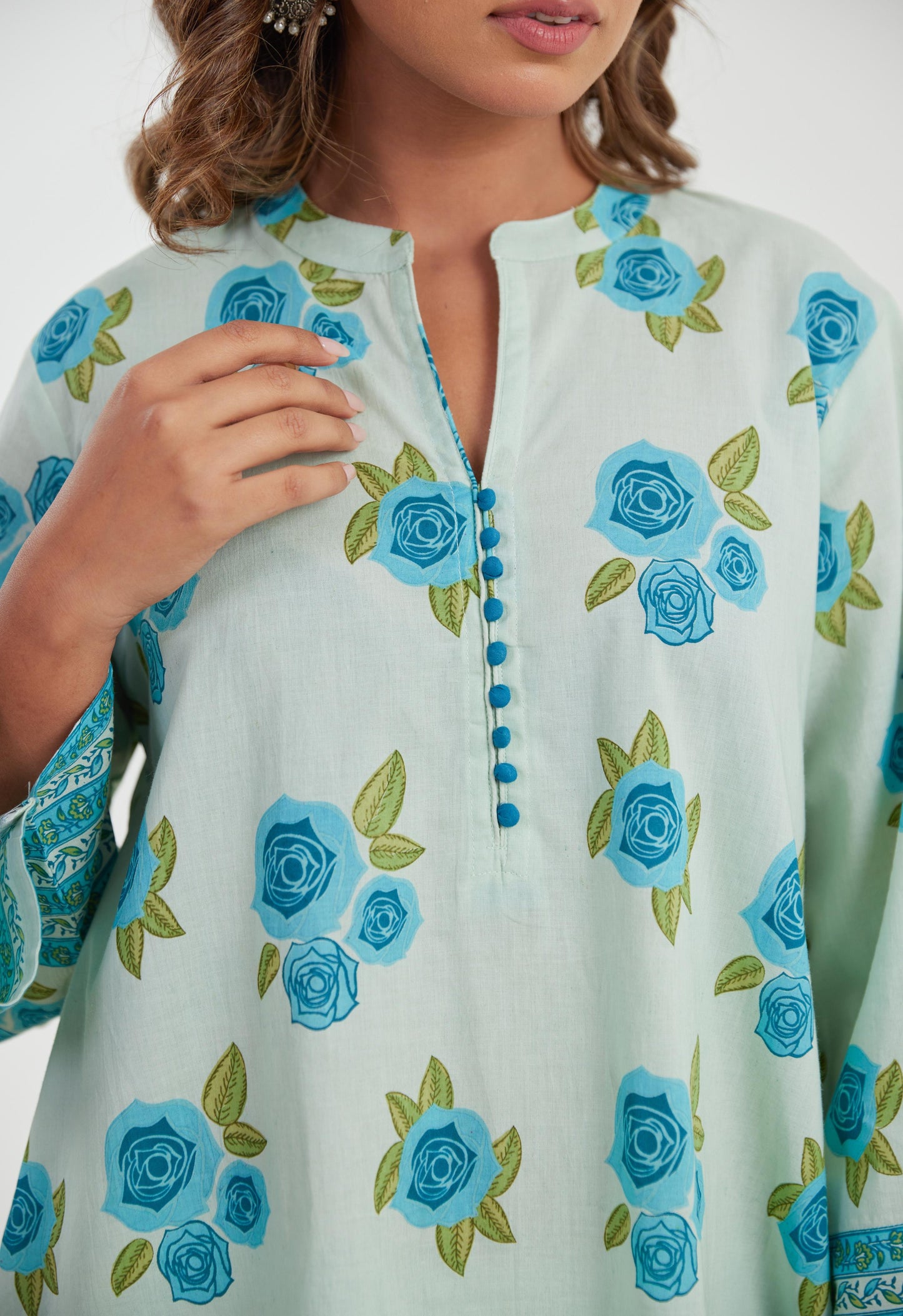 Blue floral cotton co ord set
