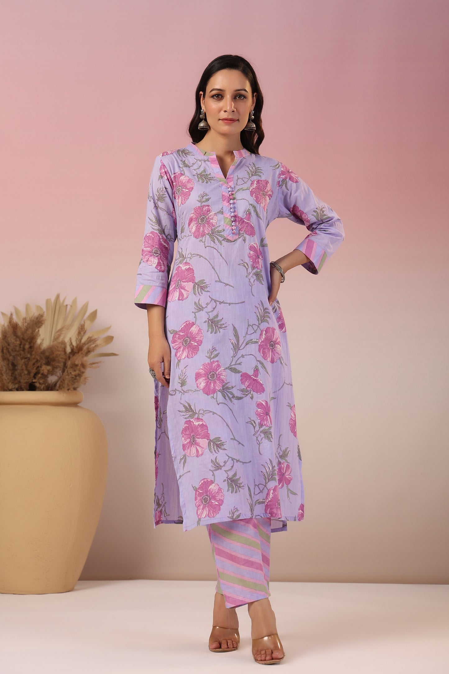 Floral organic cotton kurta pants