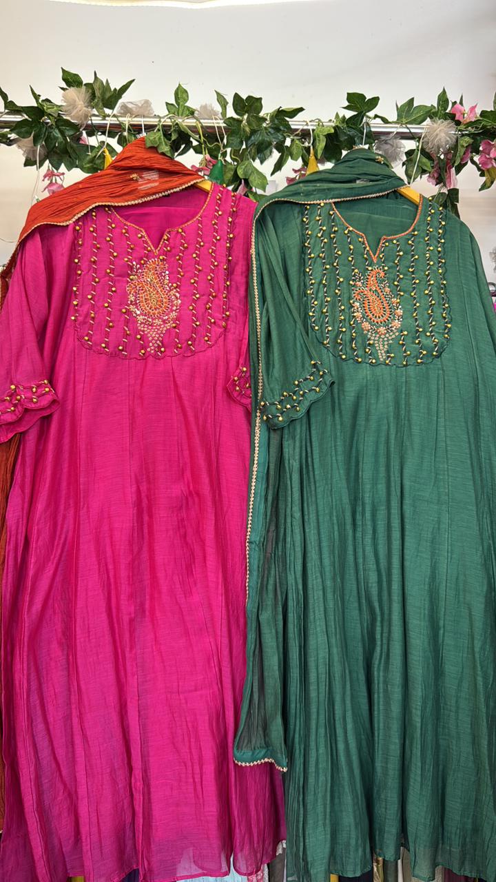 Ghungroo mul chandari Aline suit