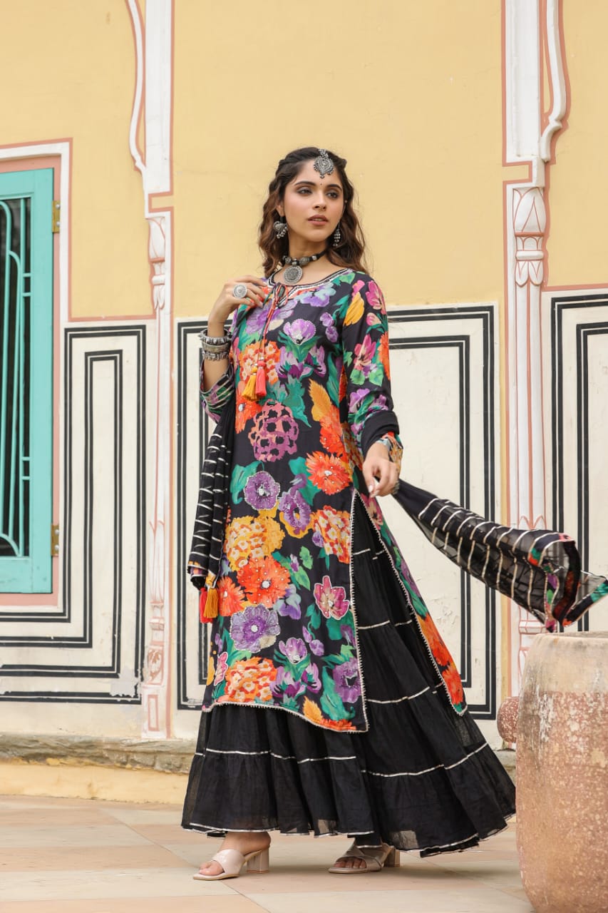 Black indian gown