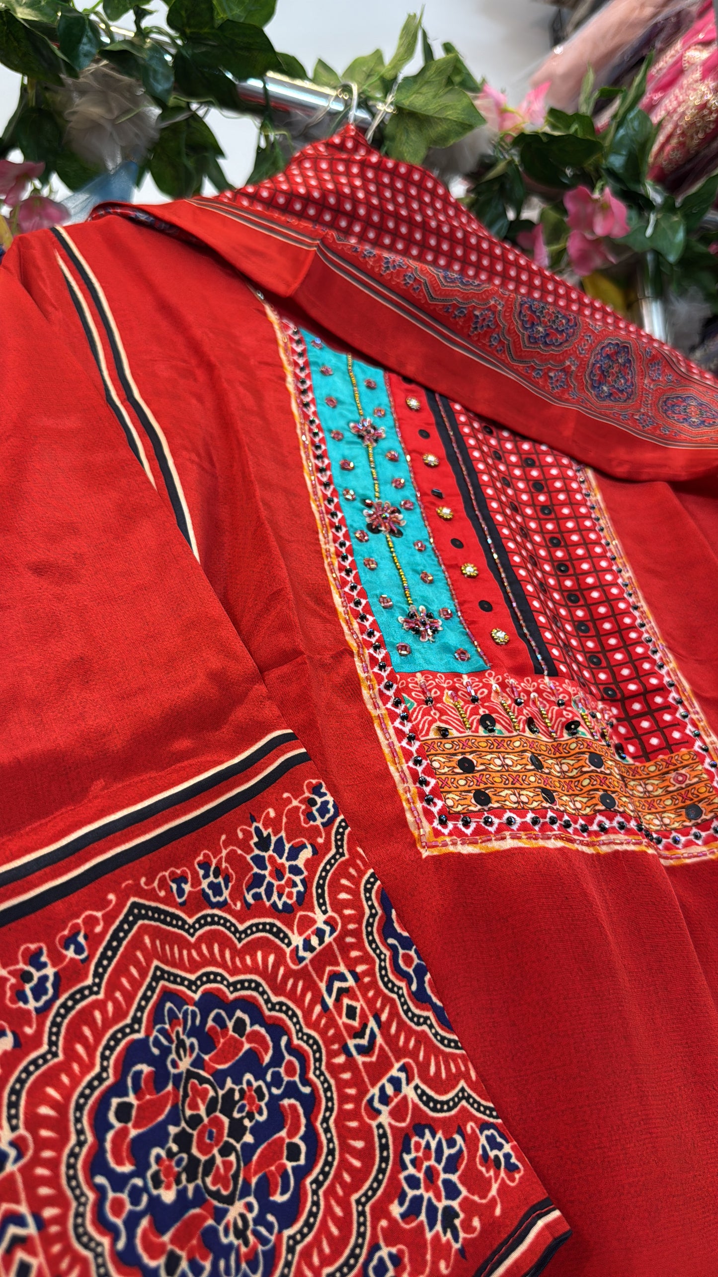 Gajji soft red and blue