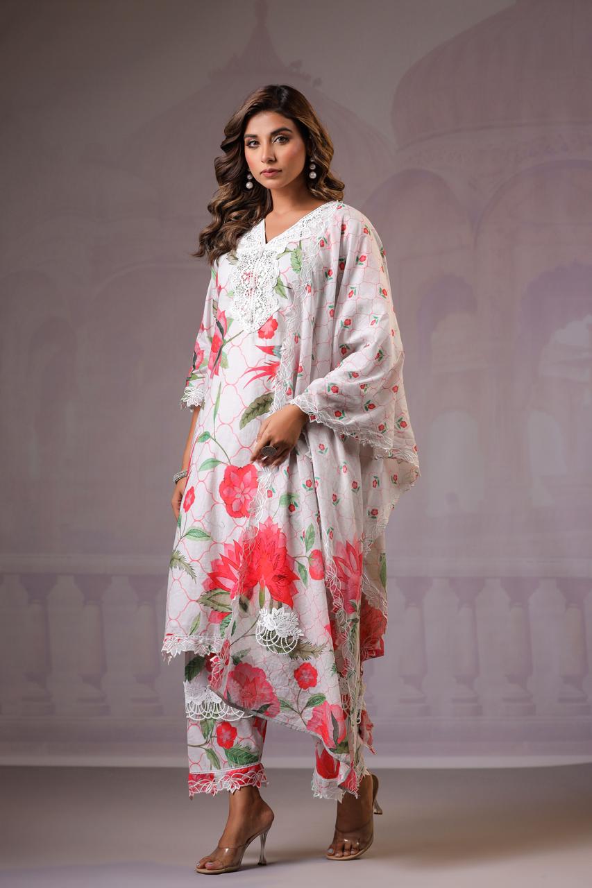 Floral linen cotton