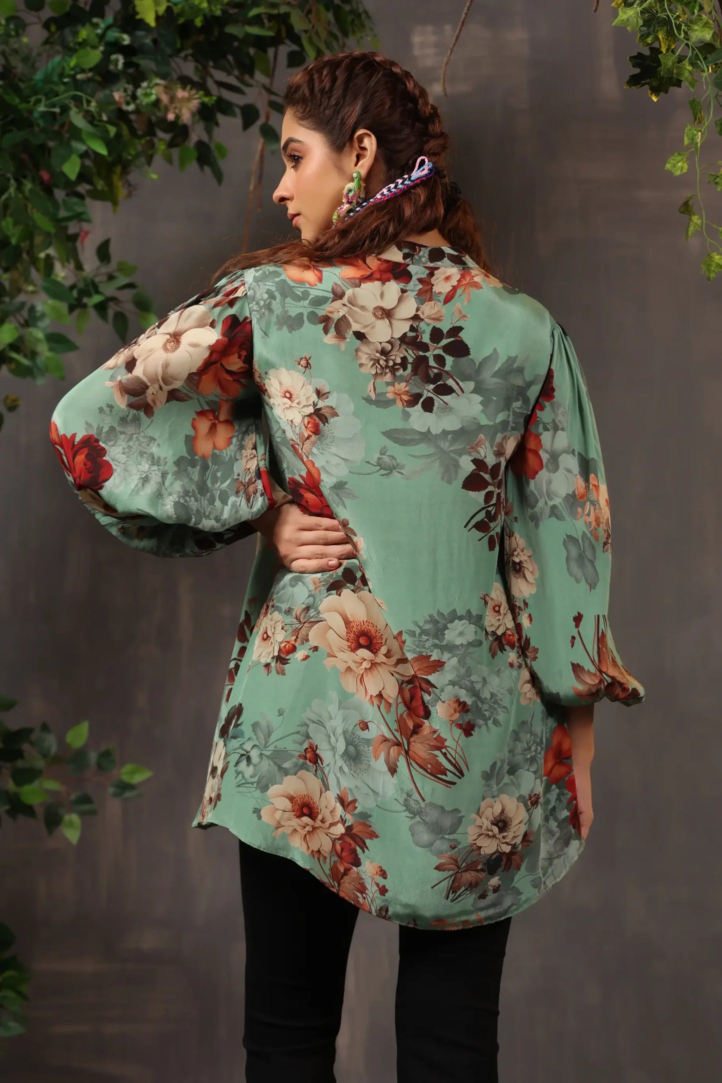 Greeny crepe top