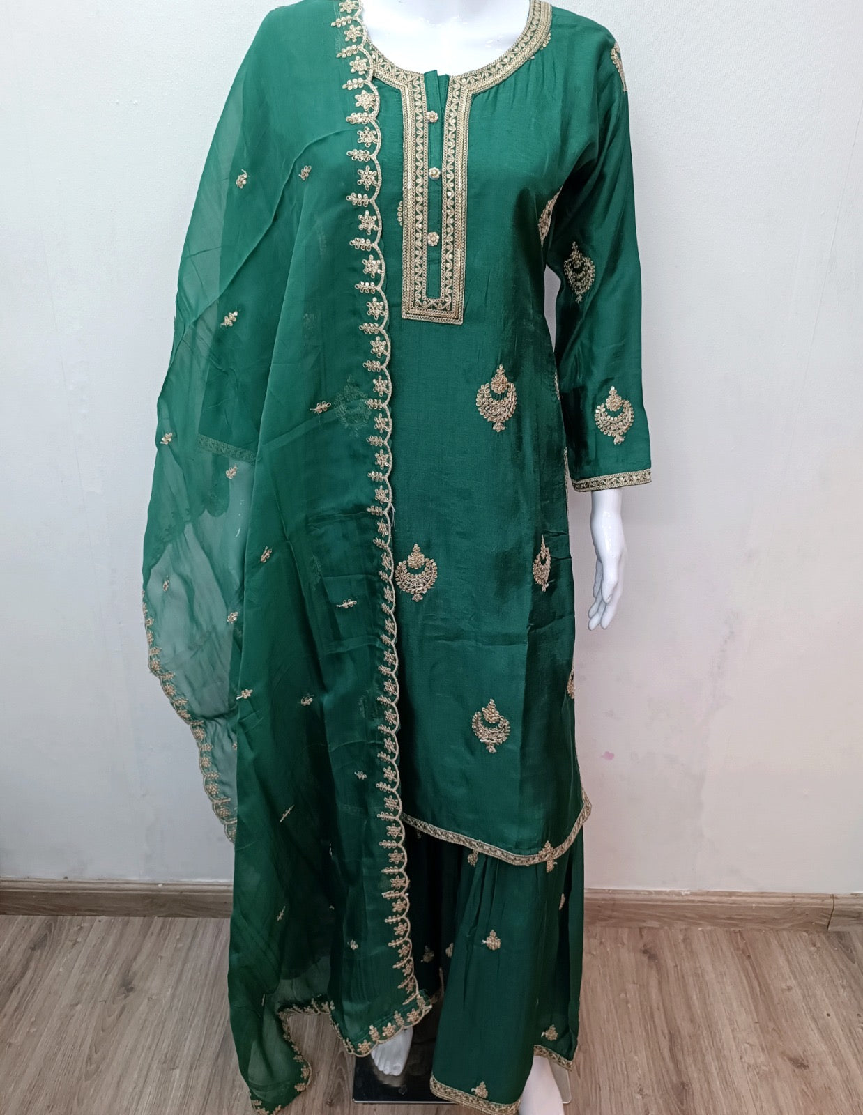 Chand Bali sharara set ( yellow/pink/green)