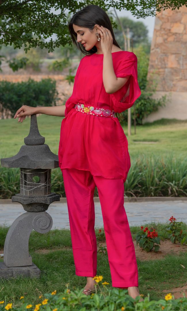 Magenta pink kaftan co ord set