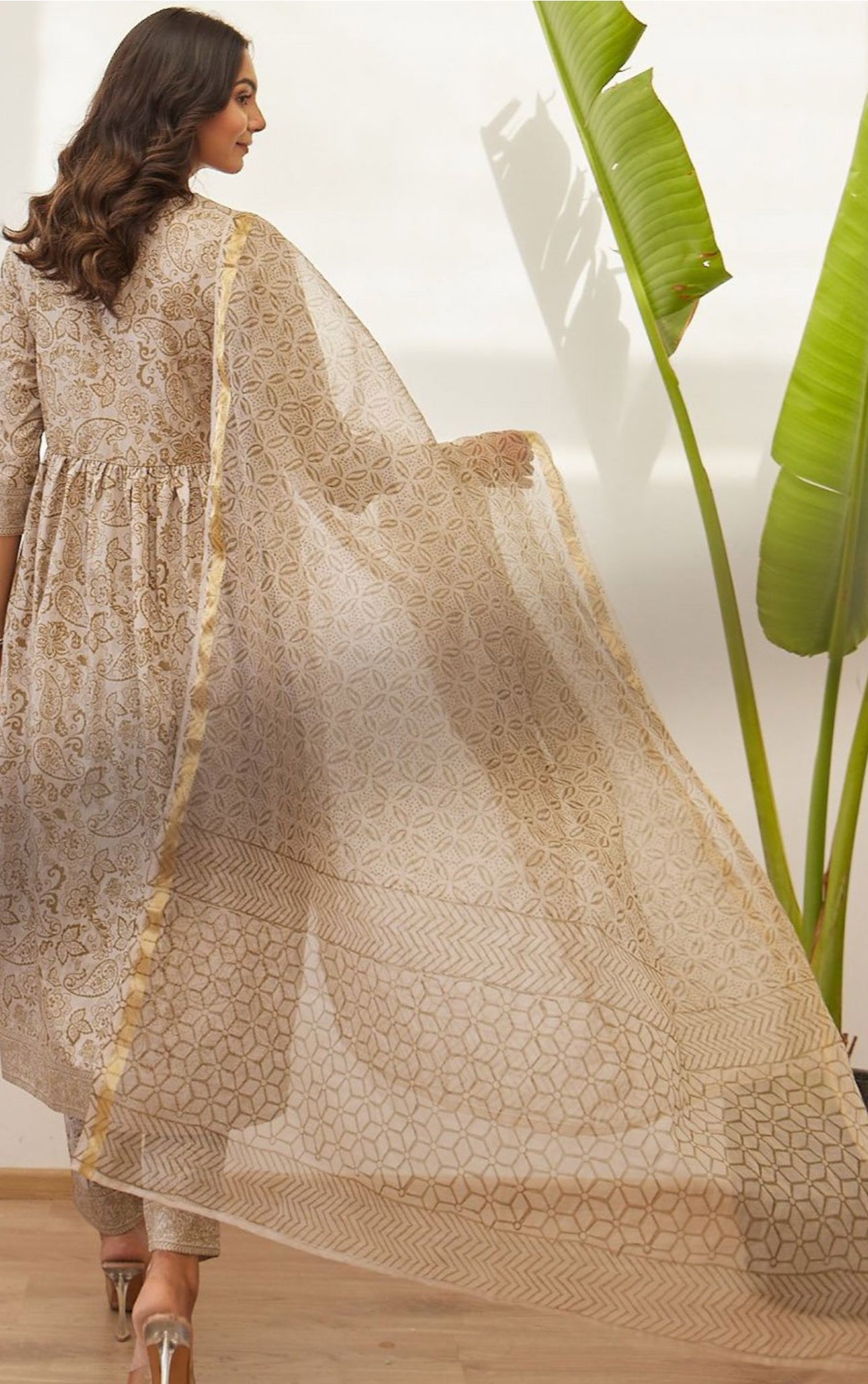Floral Printed Pure cotton Silk Empire