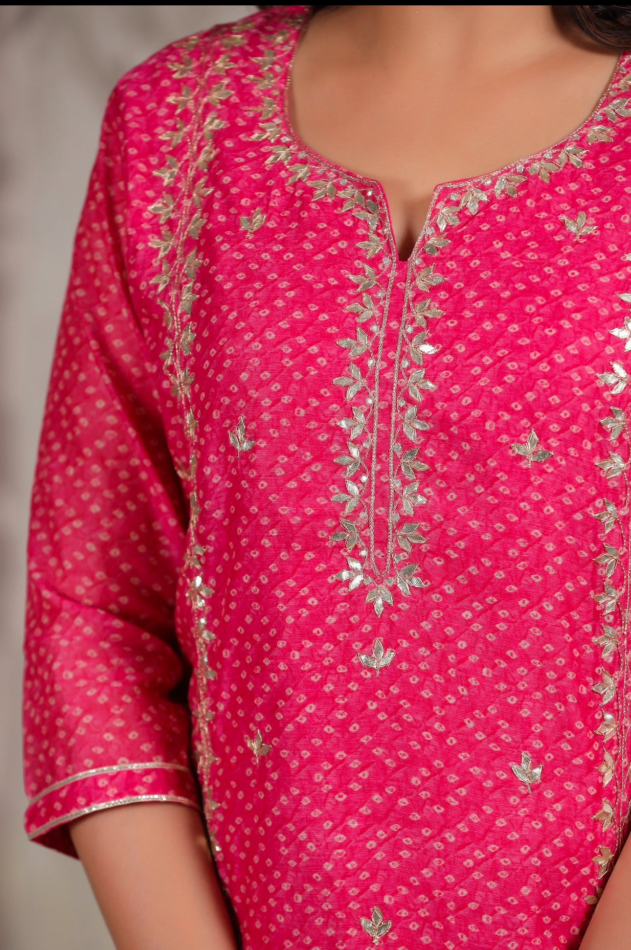 Chandari pink suit