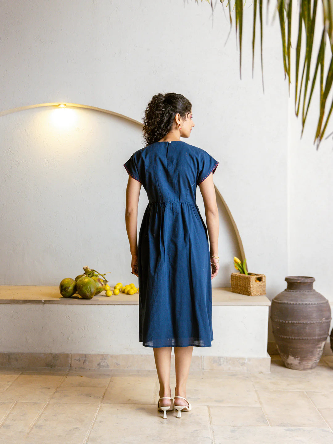 River embroidery blue dress