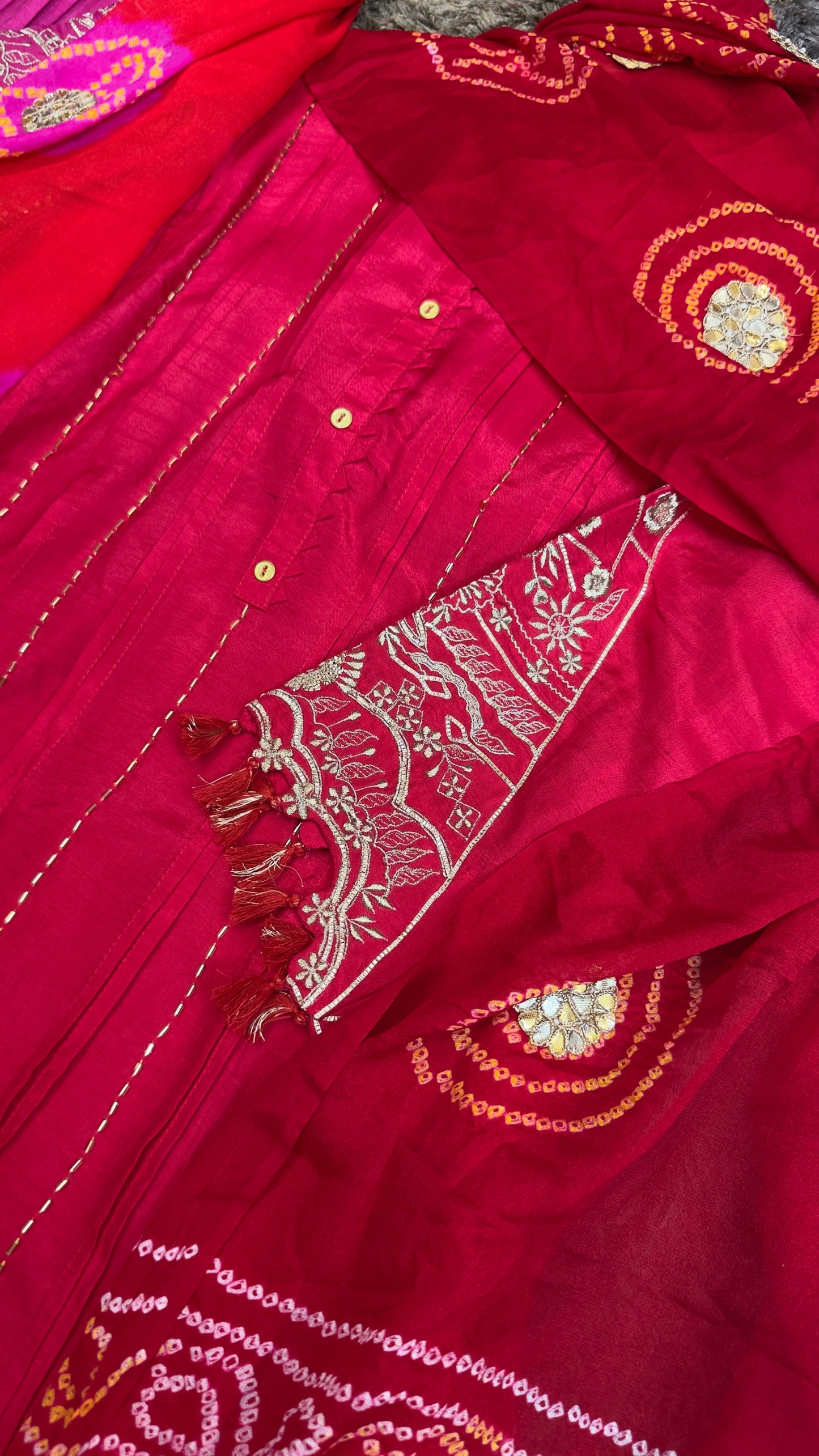 Traditional Bandhani silk suit