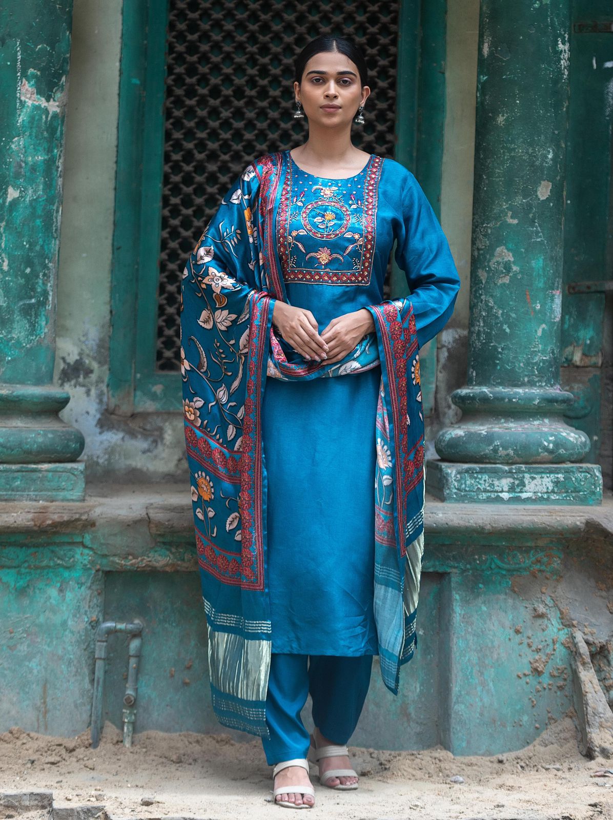 Russian silk kurta Gajji dupatta