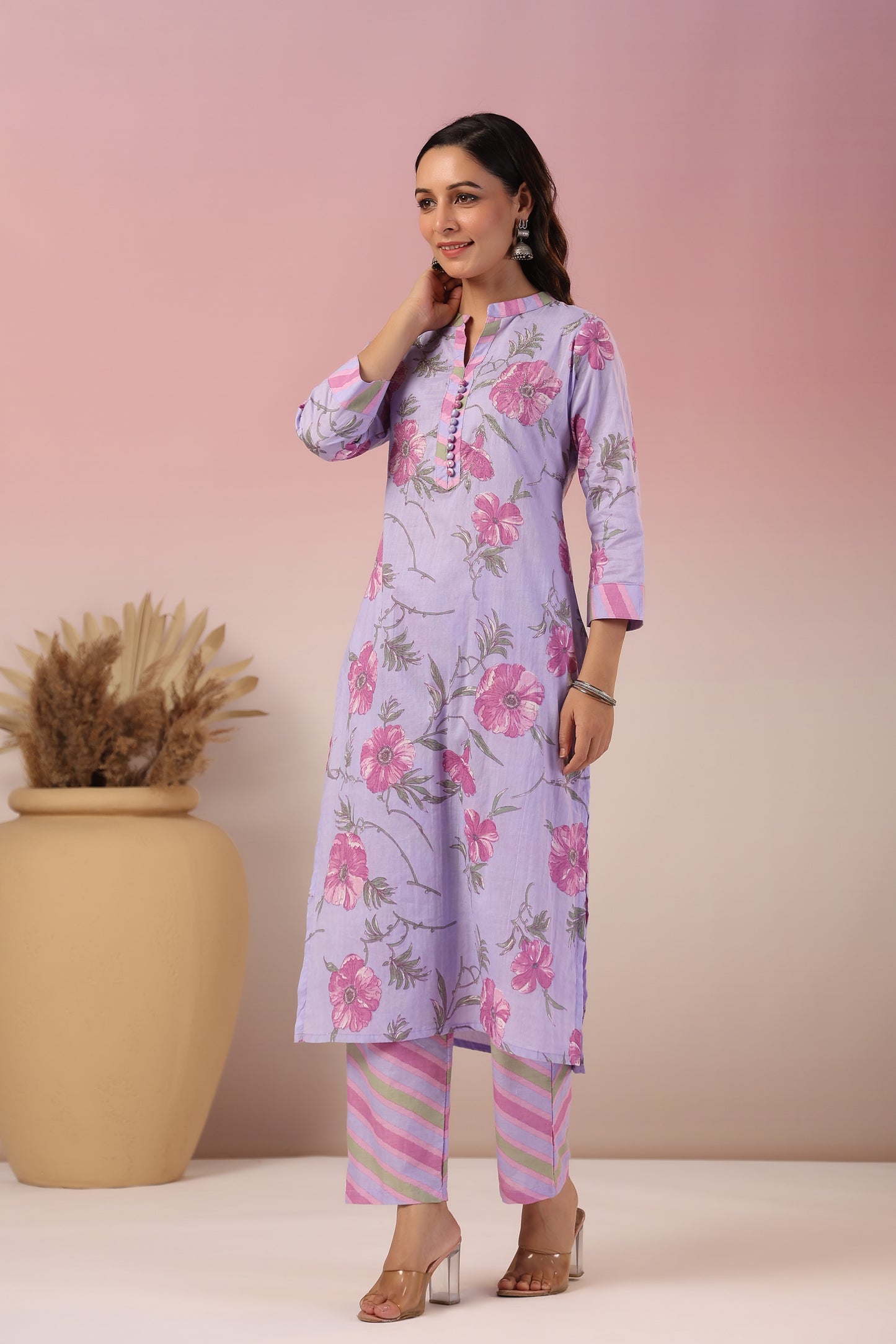 Floral organic cotton kurta pants