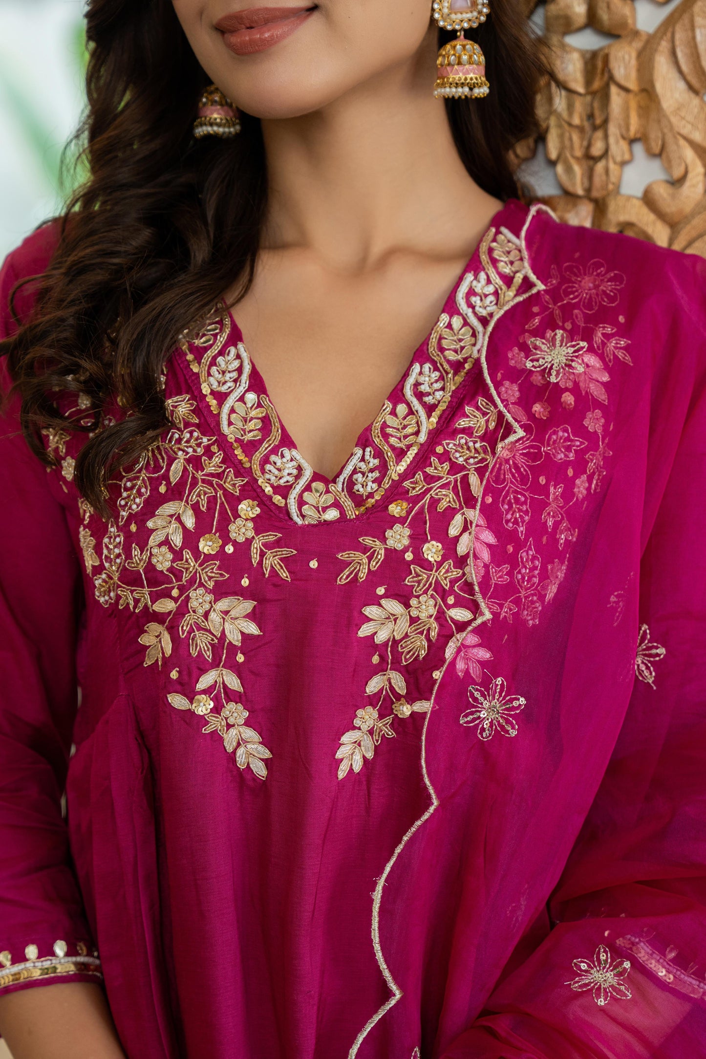 Raspberry & ink purple aline silk