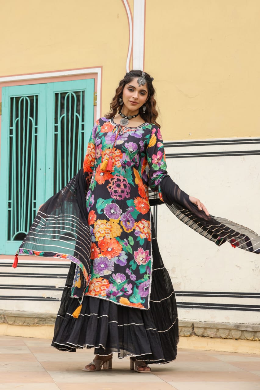 Black indian gown
