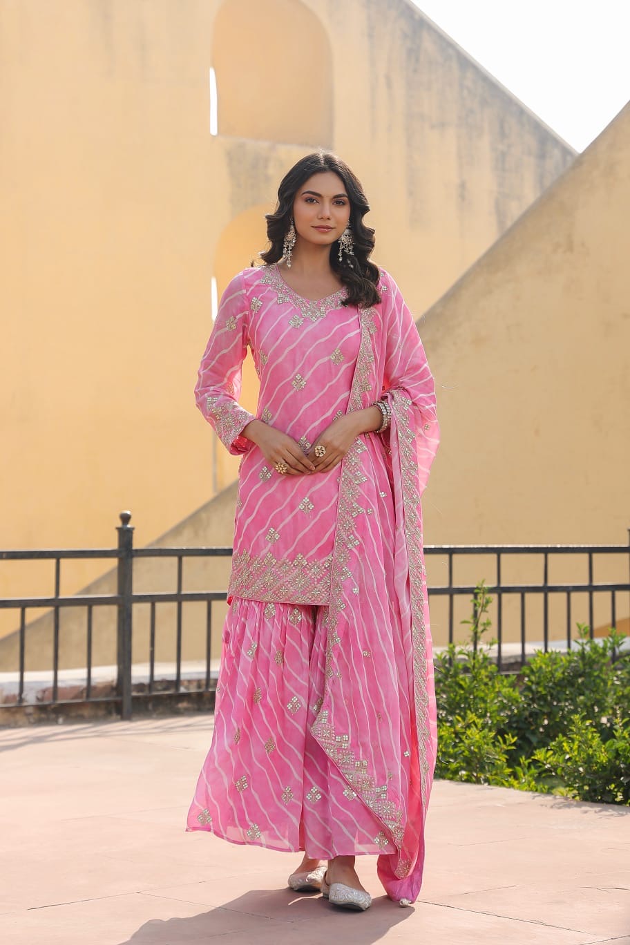 Lehriya pink sharara