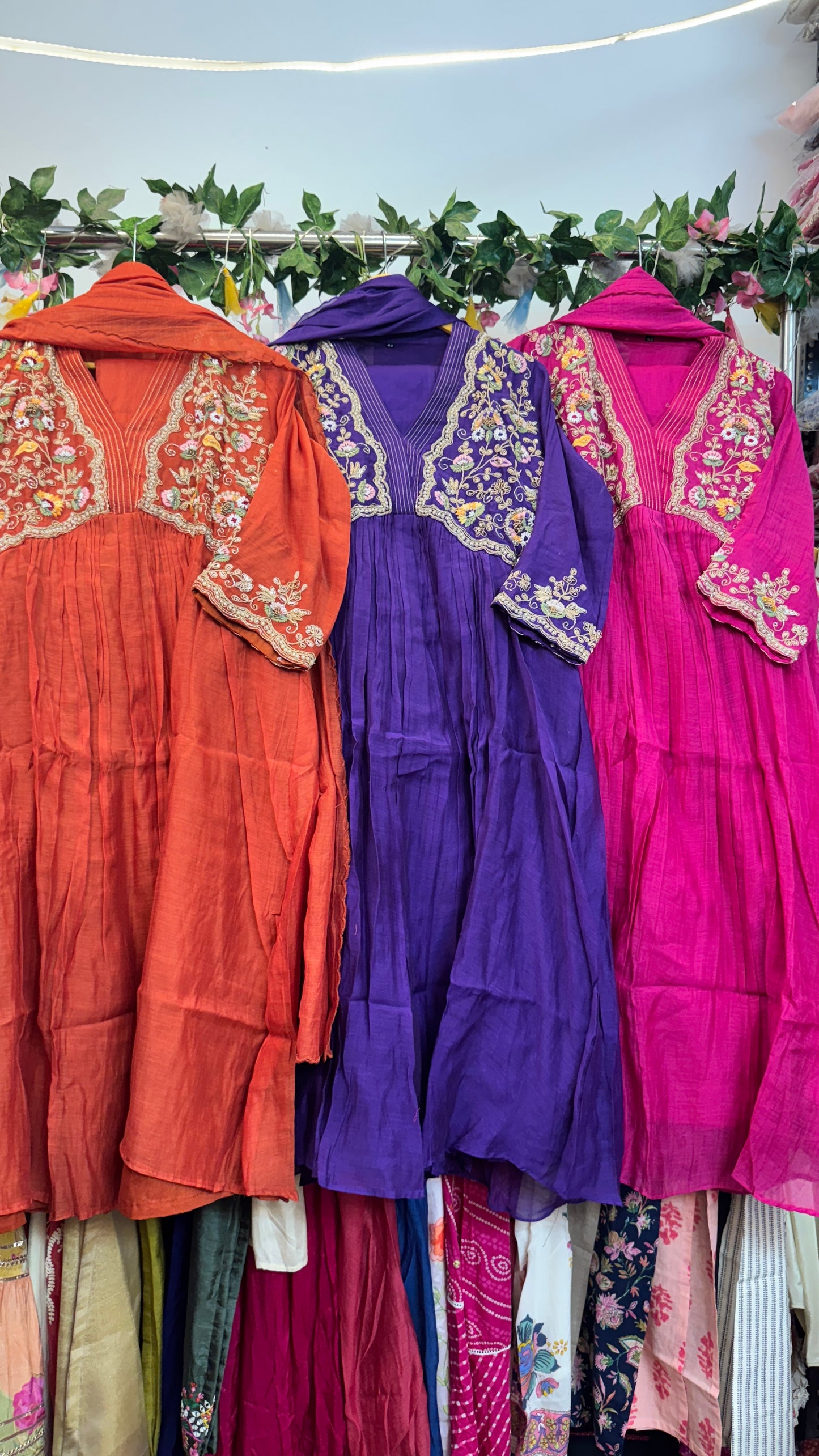 Alia mul chandari hand work Anarkali
