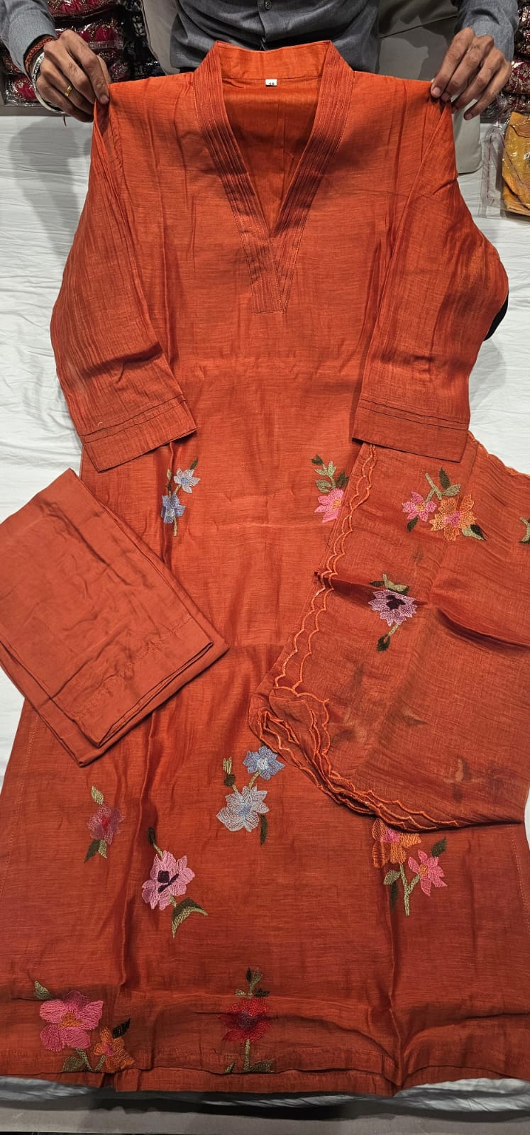 Embroidery flower work mul chandari