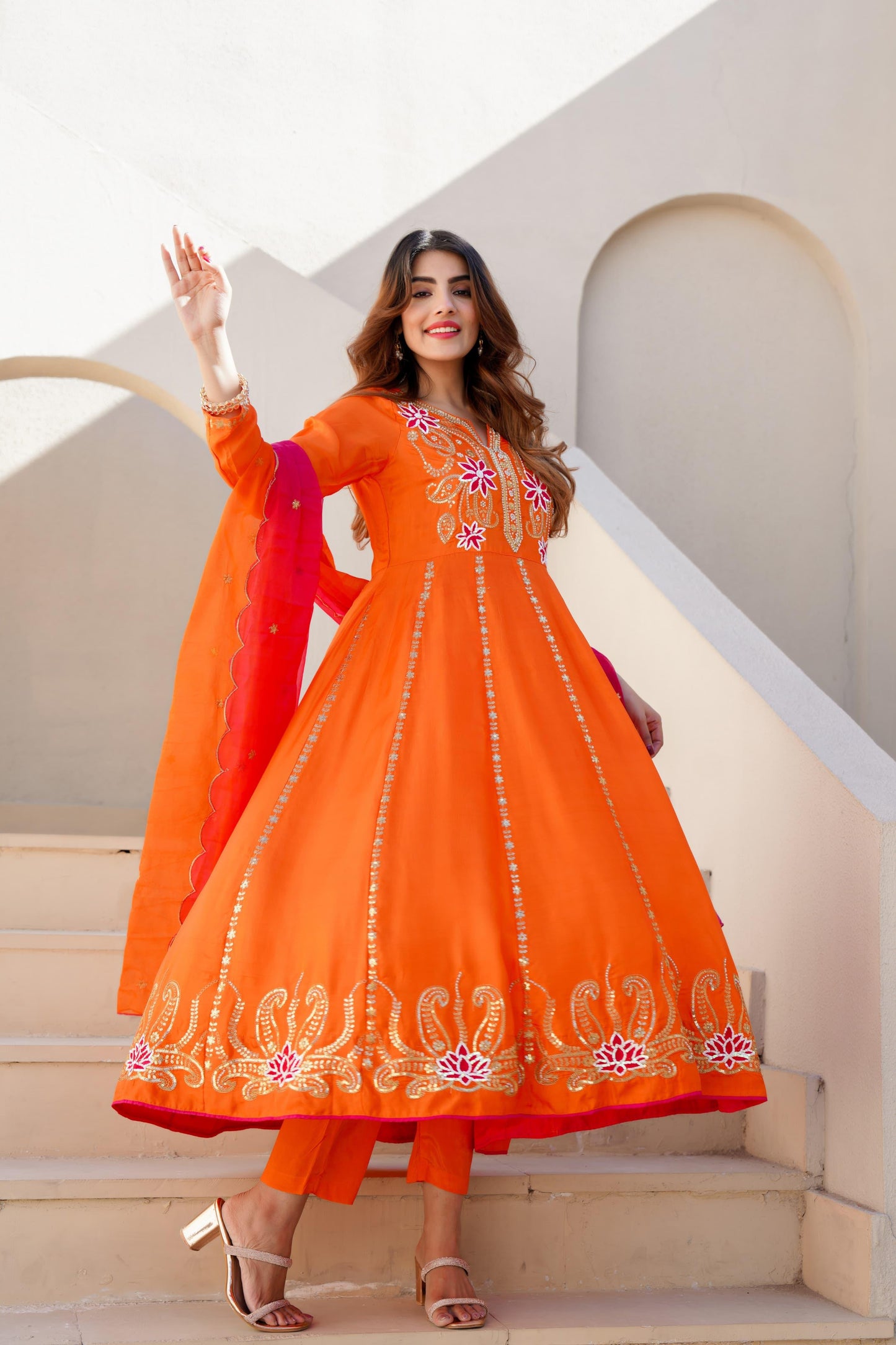 Fanta silk Anarkali
