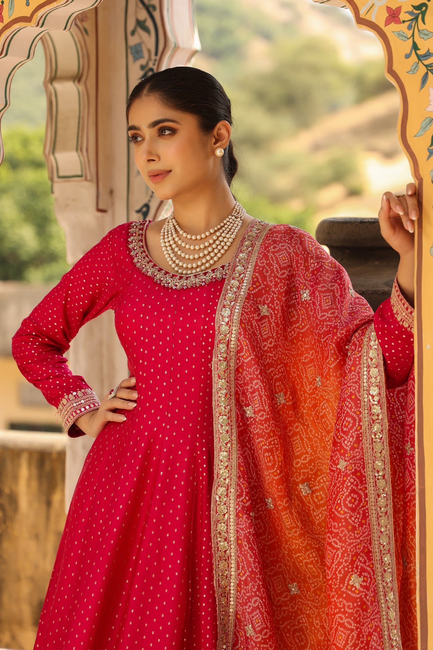 Rani silk Anarkali