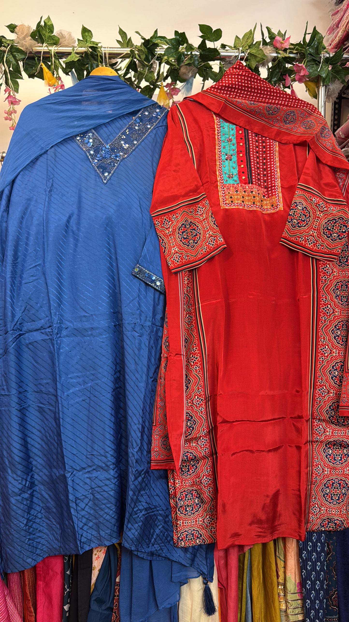 Gajji soft red and blue