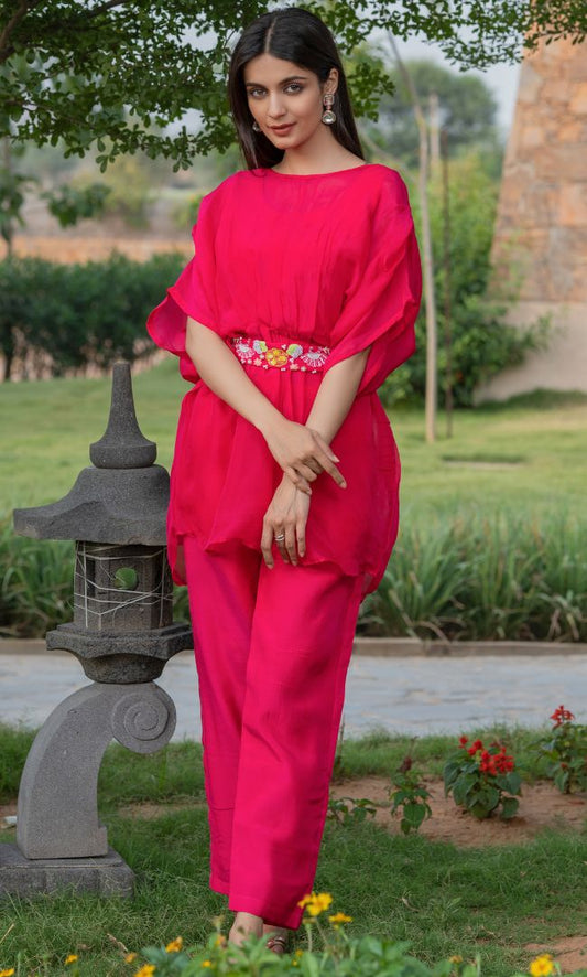 Magenta pink kaftan co ord set