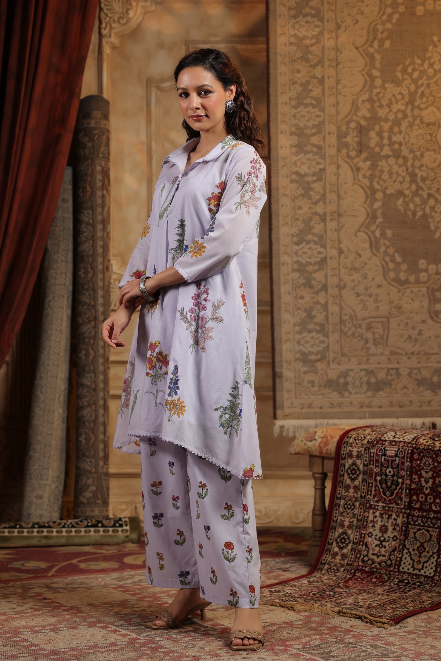 Mul cotton lavender Co ord set