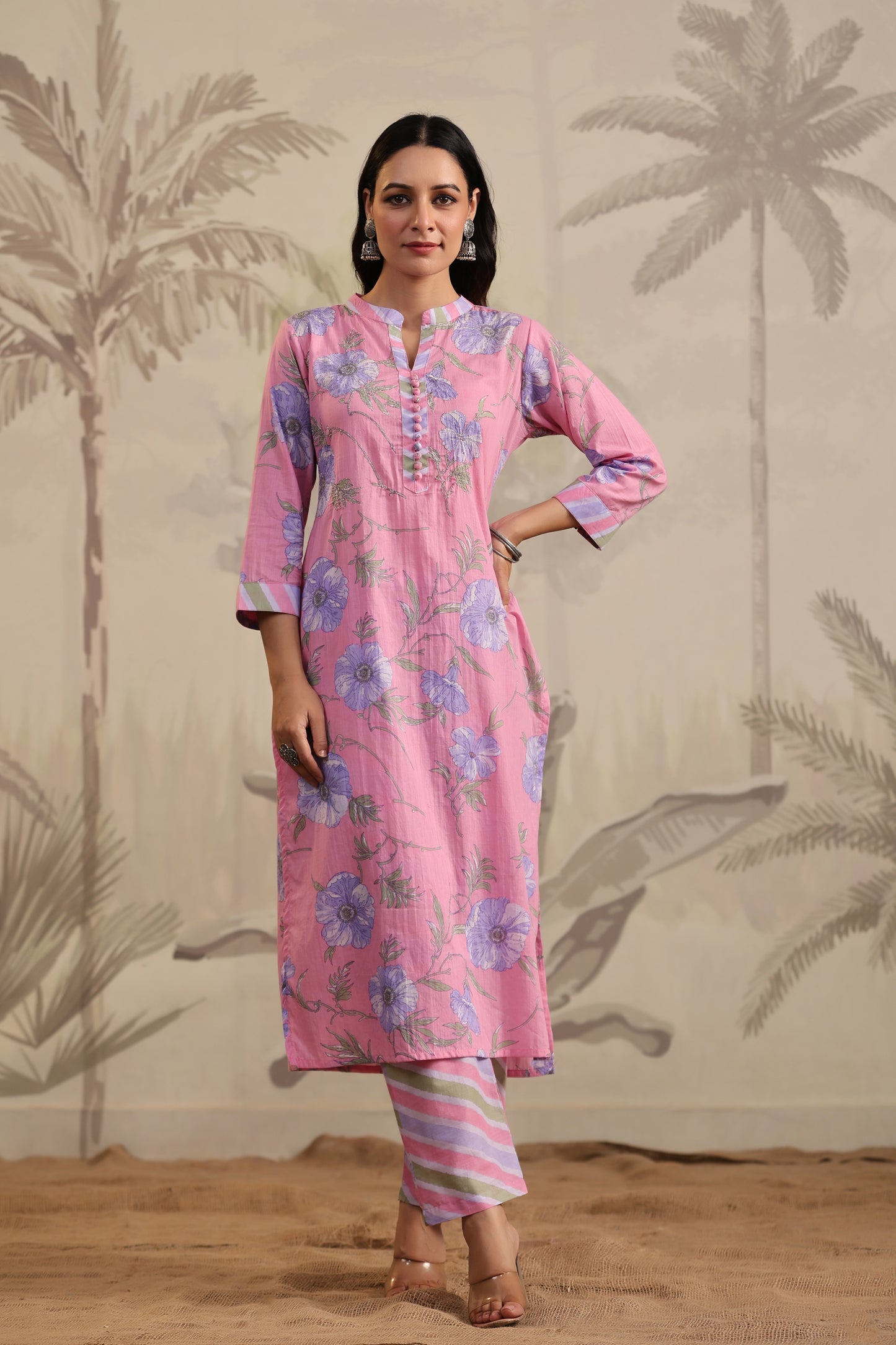 Floral organic cotton kurta pants