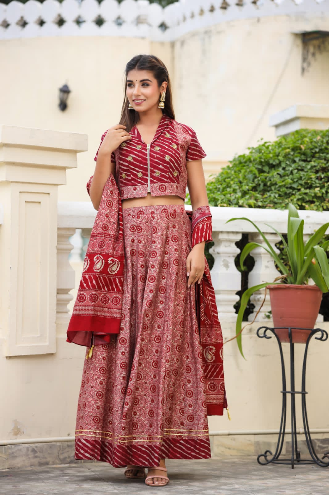 Modal skirt blouse duppata