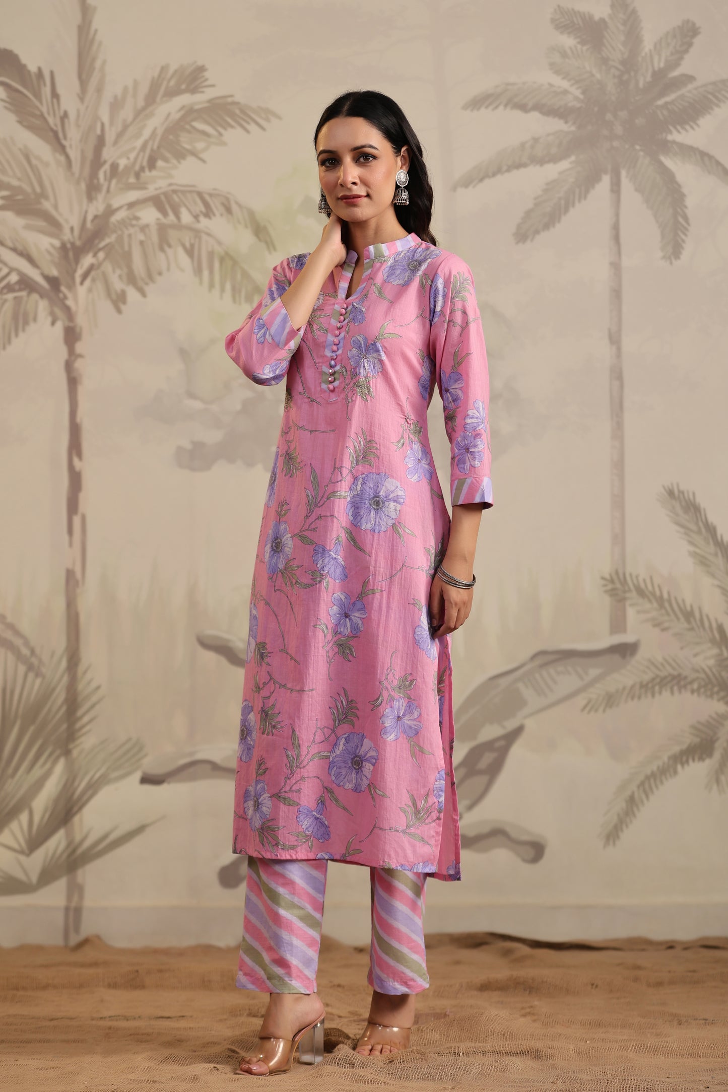 Floral organic cotton kurta pants