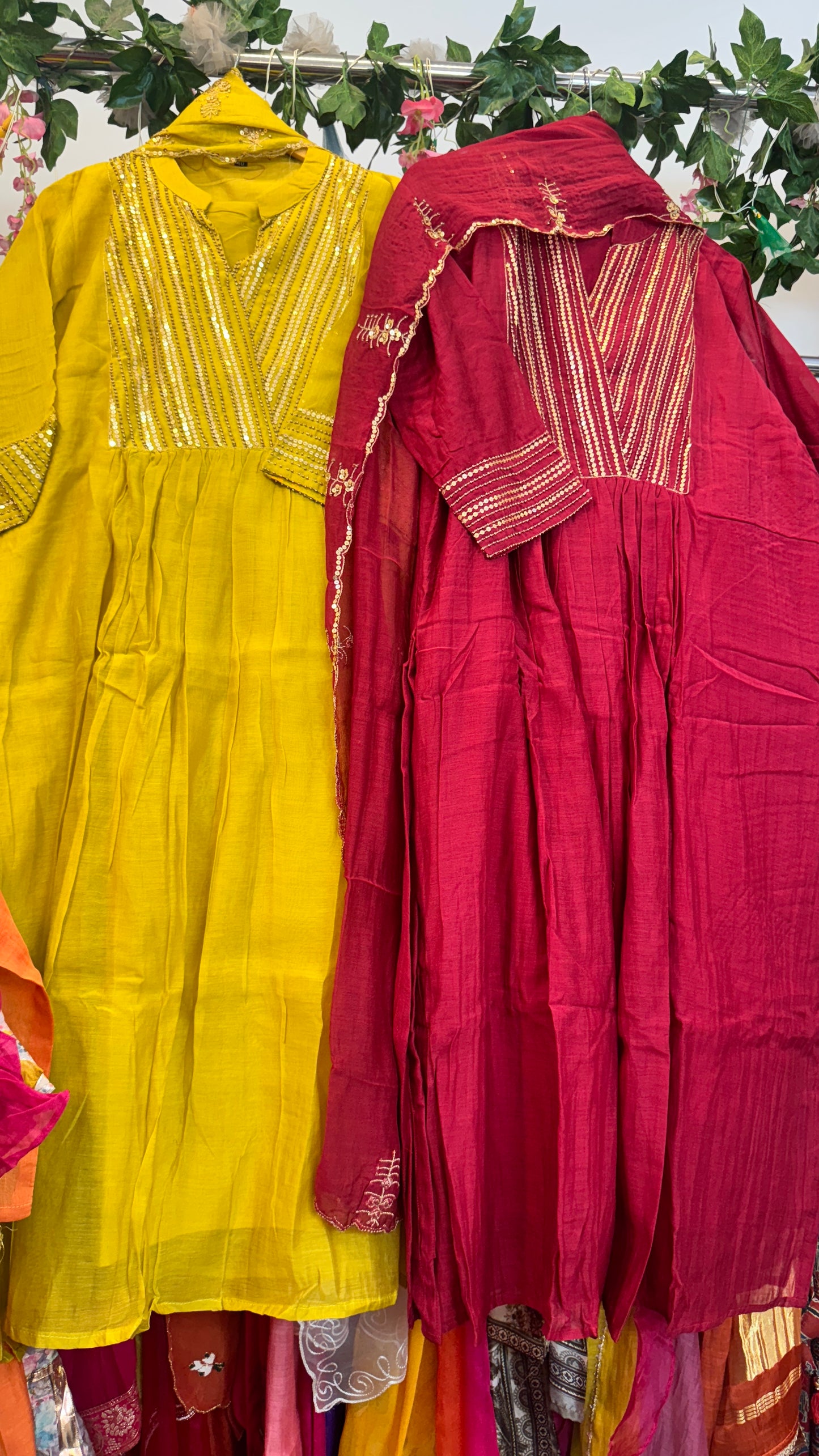 Squance classy yellow mul chandari