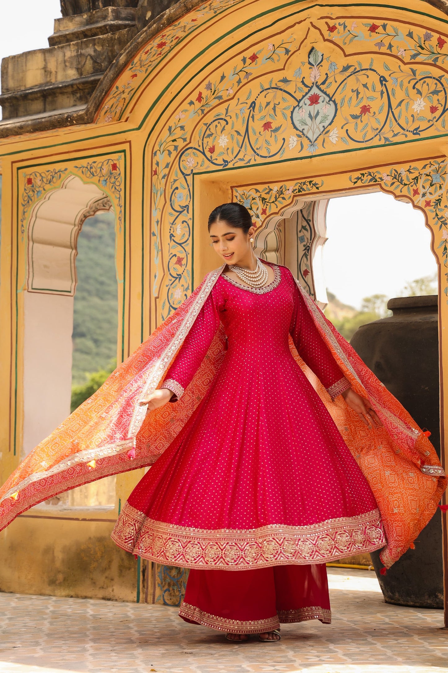 Rani silk Anarkali