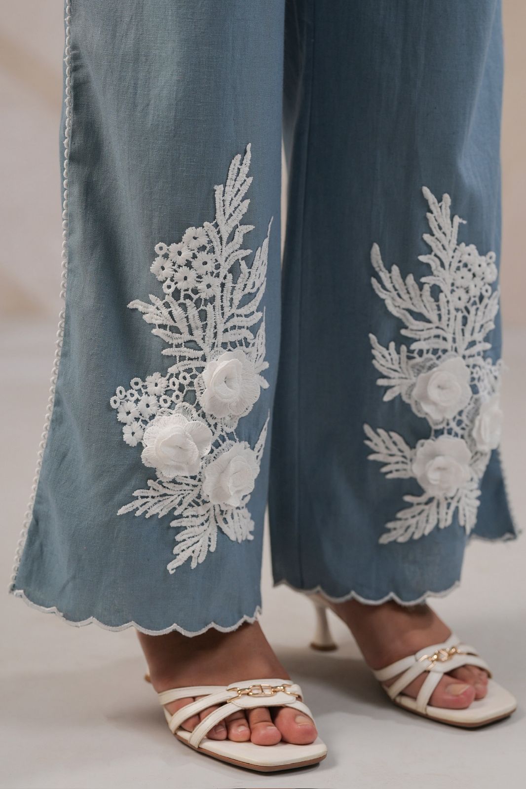 Blue Demin cotton jacket style Co ord set