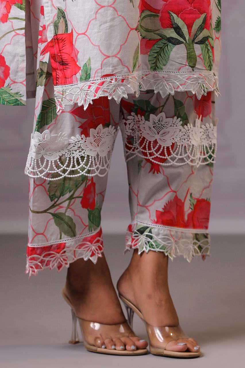 Floral linen cotton