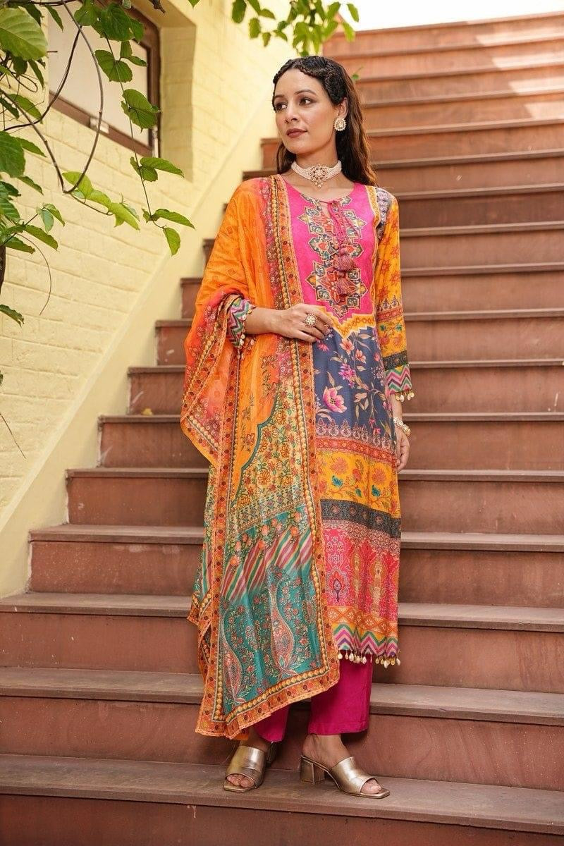 Crepe oranges shades suit