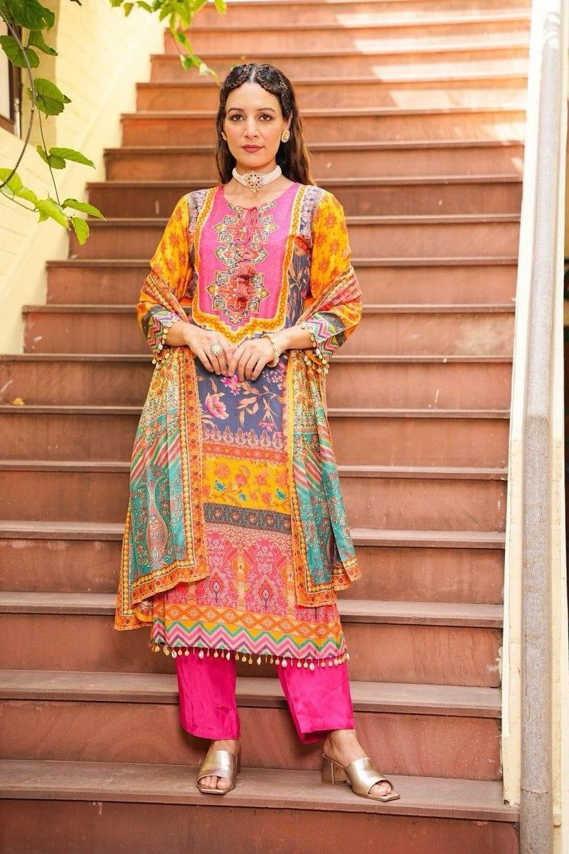 Crepe oranges shades suit