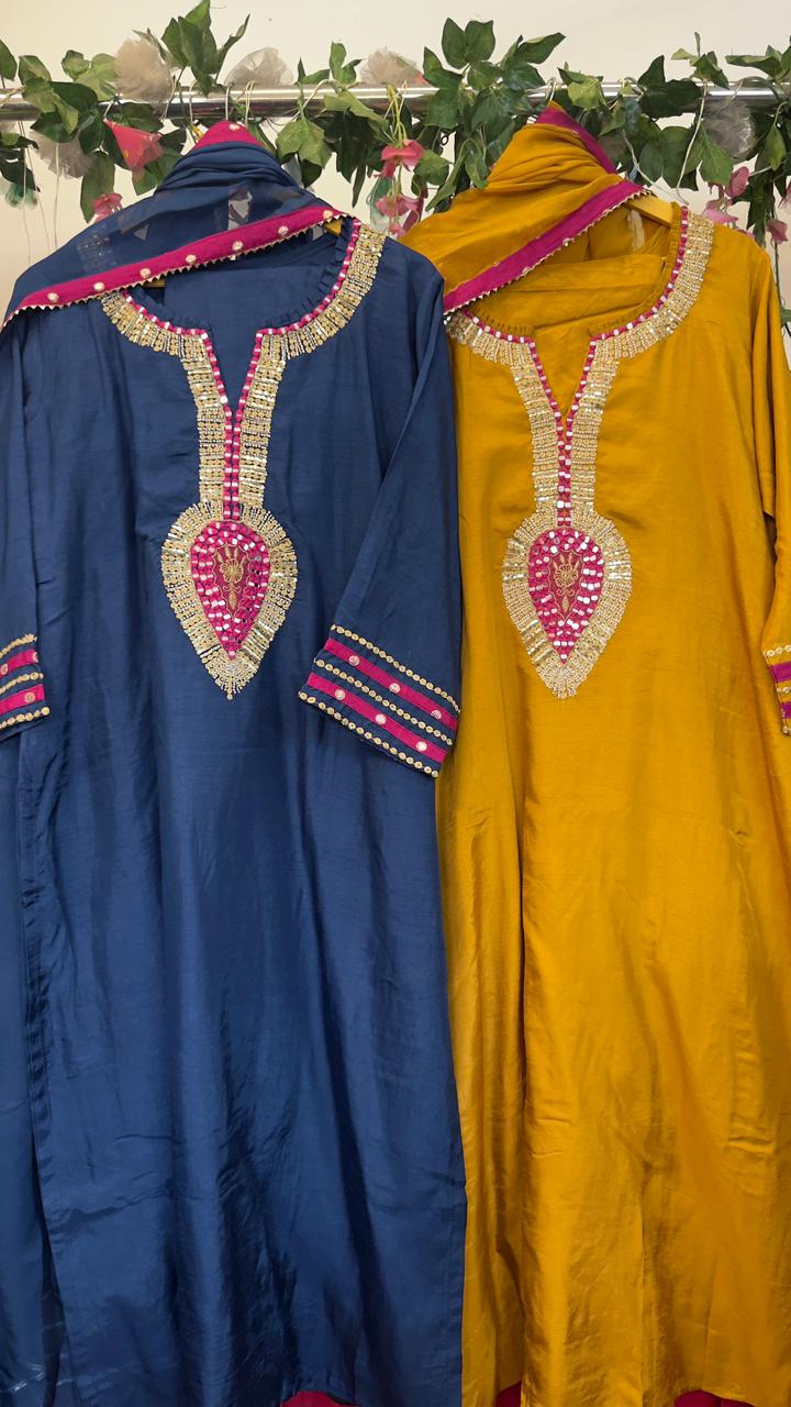 Lotus real mirror silk suit
