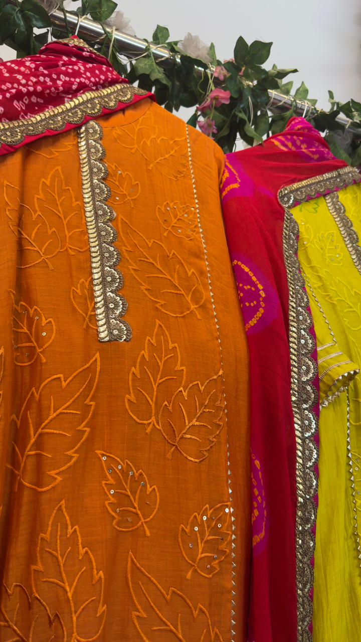 Luxe mul chandari staright suit with pure Georgette Dupatta & bottom