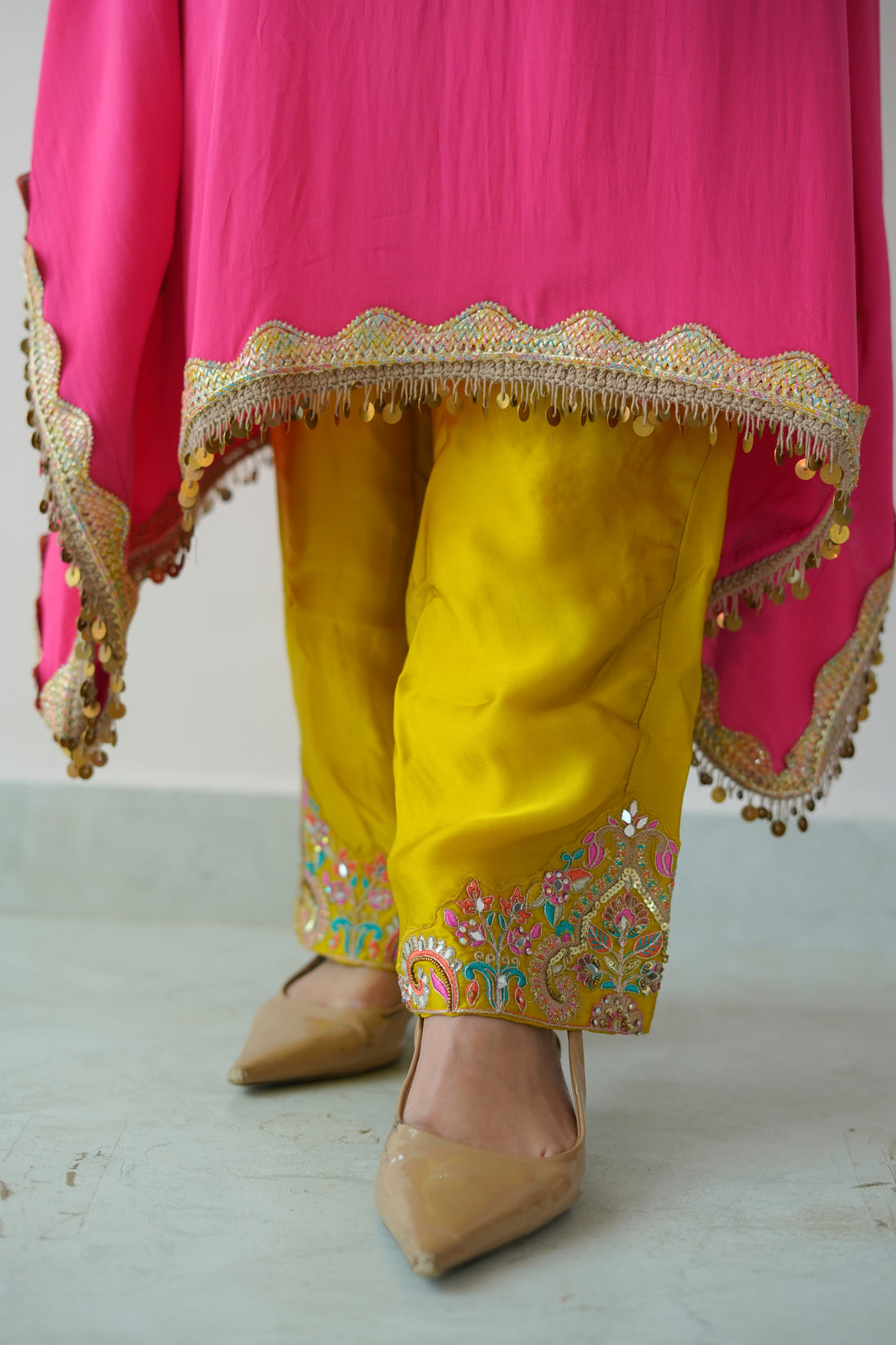 Luxe pink yellow kaftan