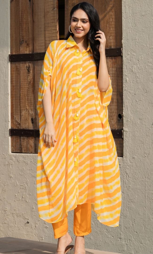 The leher leheriya yellow orange co ord set